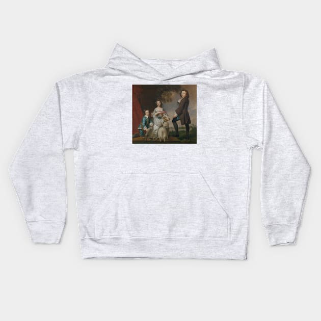 Thomas and Martha Neate with His Tutor, Thomas Needham by Joshua Reynolds Kids Hoodie by Classic Art Stall